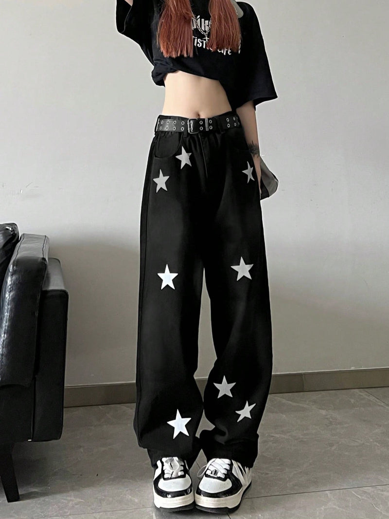 Jeans con estampado de estrellas