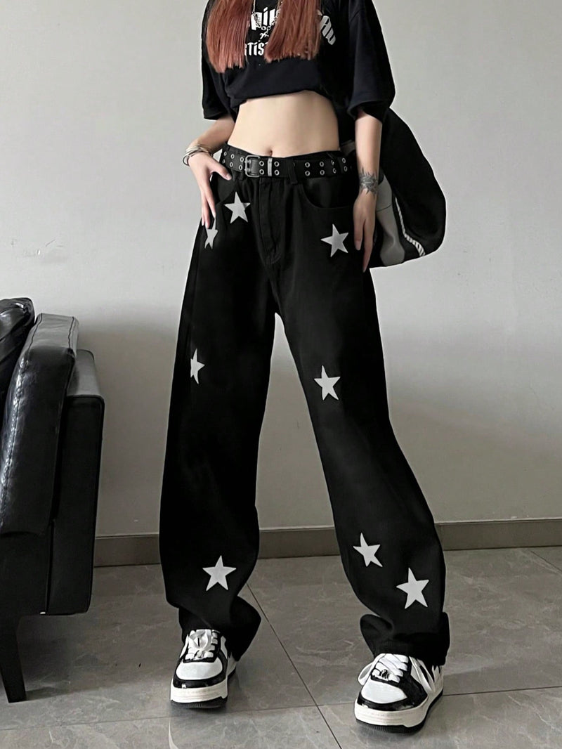 Jeans con estampado de estrellas