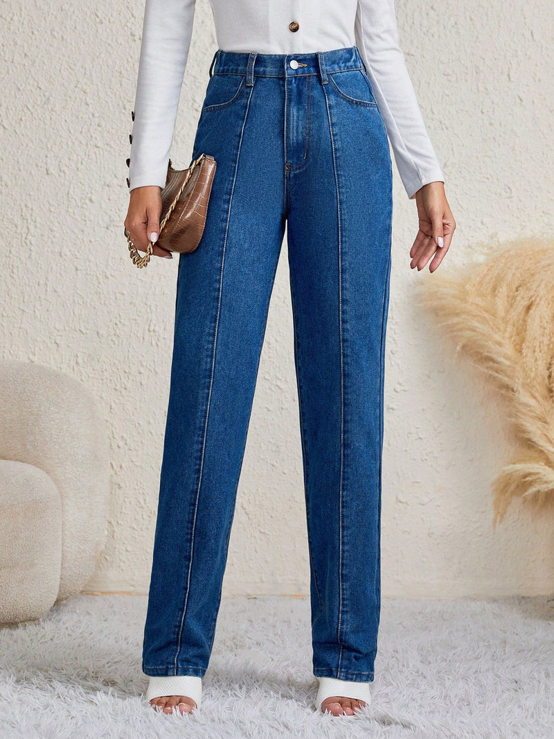 Tall Jeans de pierna recta con costura detalle