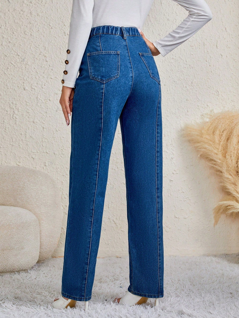 Tall Jeans de pierna recta con costura detalle