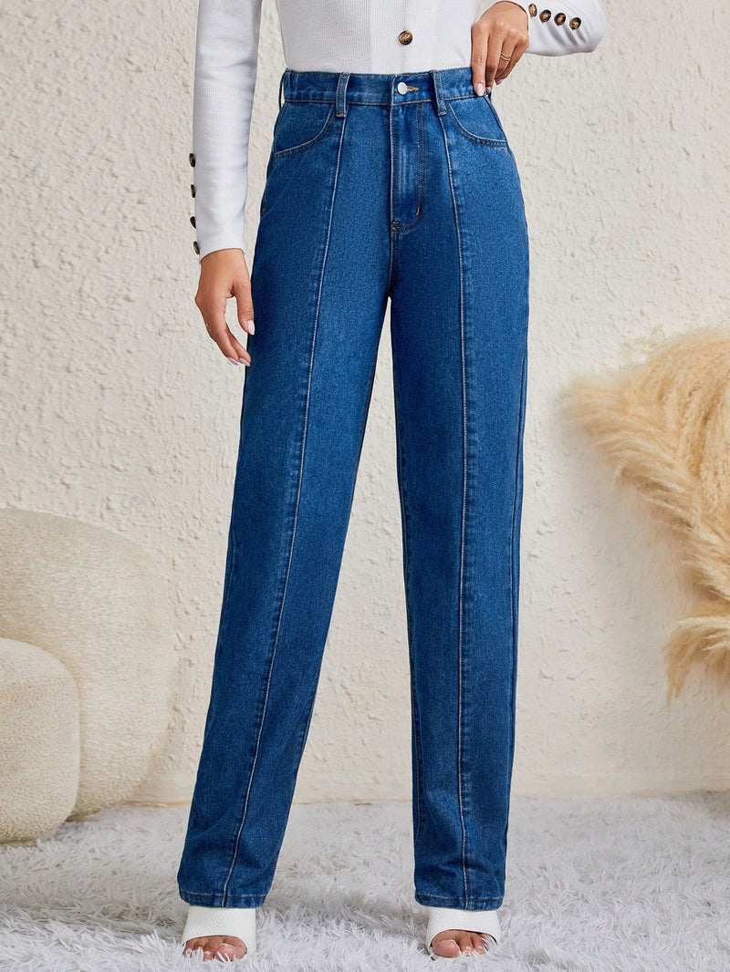 Tall Jeans de pierna recta con costura detalle