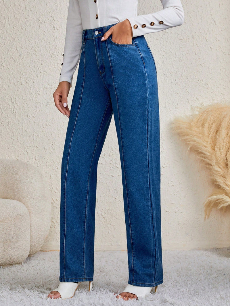 Tall Jeans de pierna recta con costura detalle