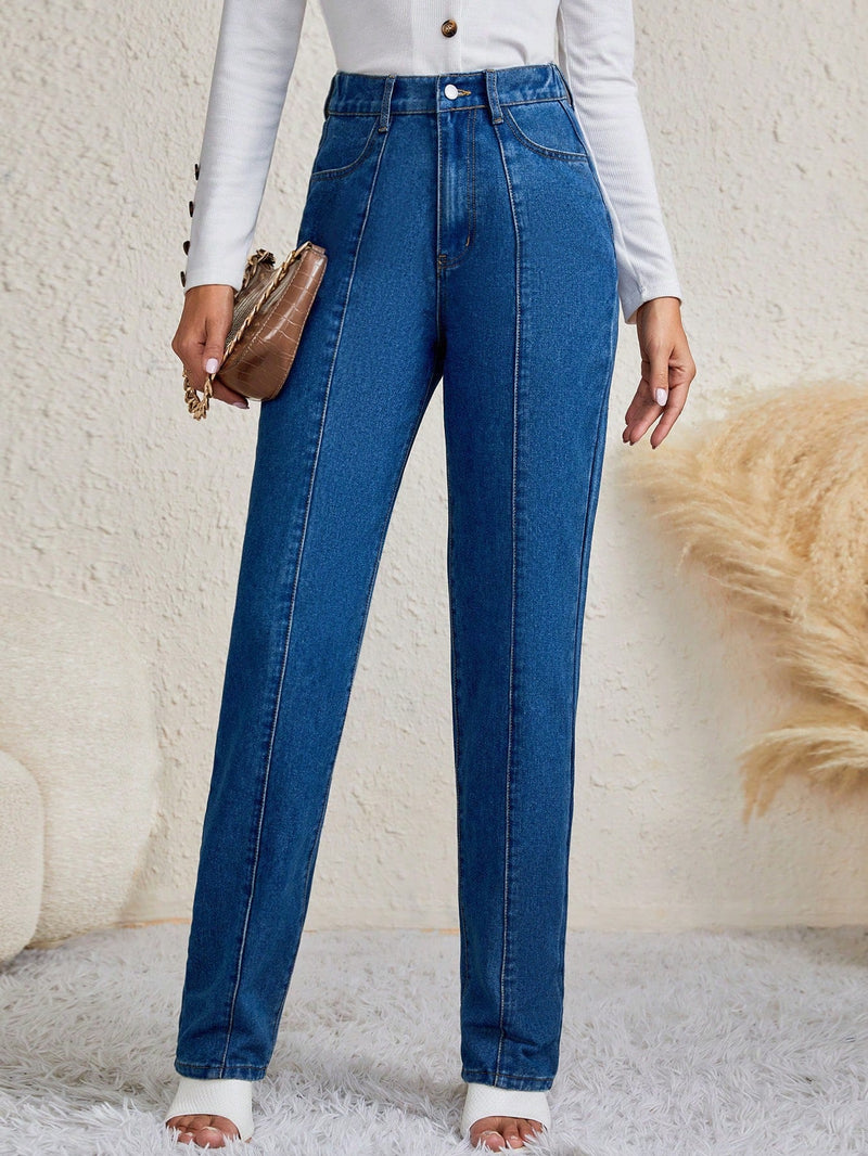 Tall Jeans de pierna recta con costura detalle