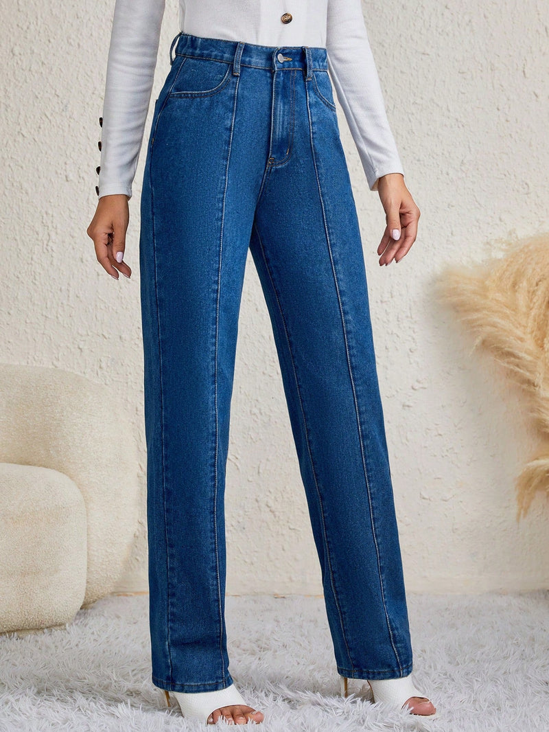 Tall Jeans de pierna recta con costura detalle