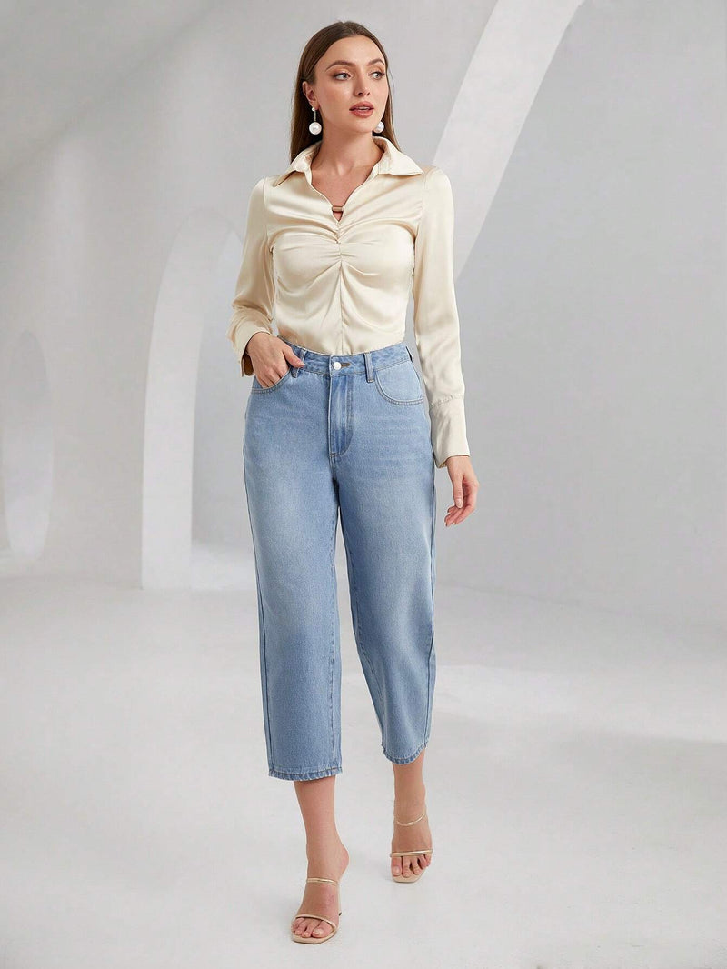 Prive Jeans de talle alto crop