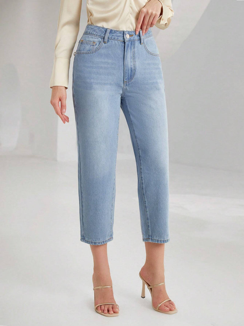 Prive Jeans de talle alto crop