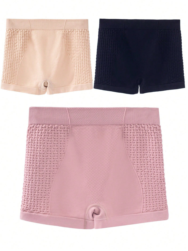 3 piezas Boyshorts unicolor con abertura