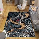 1 Pieza, Alfombra De Decoración De Halloween, Impresión De Arte De Dragón, Alfombra Con Patrón De Animales Antideslizante, Lavable Para Sala De Estar, Dormitorio Y Pasillo, Alfombra De Decoración Para El Hogar