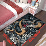 1 Pieza, Alfombra De Decoración De Halloween, Impresión De Arte De Dragón, Alfombra Con Patrón De Animales Antideslizante, Lavable Para Sala De Estar, Dormitorio Y Pasillo, Alfombra De Decoración Para El Hogar