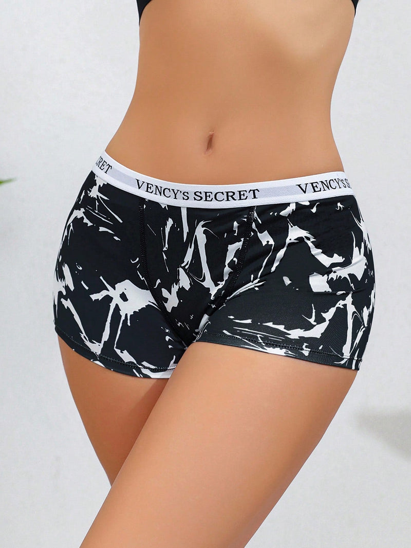 Boyshorts de cintura con cinta con letra