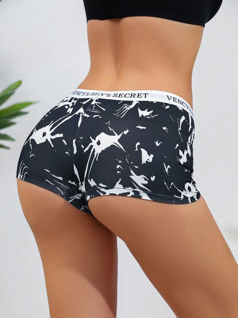 Boyshorts de cintura con cinta con letra