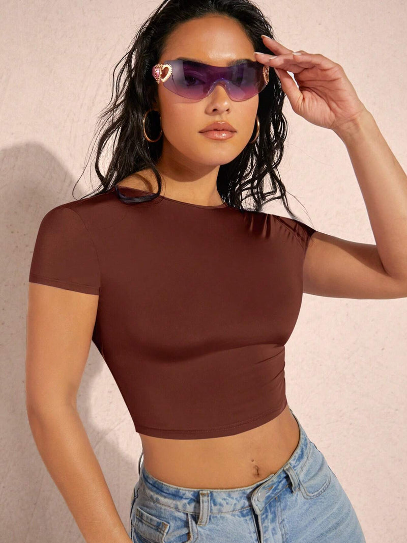 BAE Camiseta crop unicolor