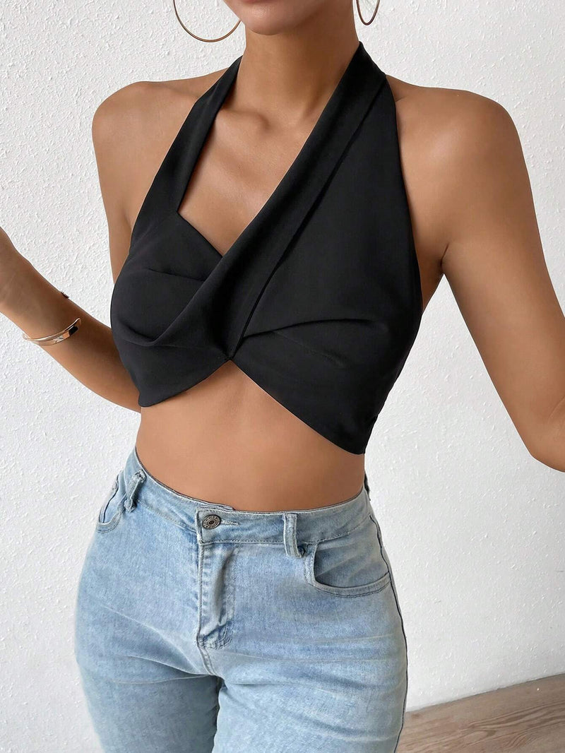 Prive Top halter crop unicolor