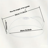 1 pieza, cubierta de microondas a prueba de salpicaduras, tapa de olla de vidrio transparente con mango blanco, ideal para cocinar y calentar alimentos de manera segura, seguridad de microondas, calentamiento de alimentos | Tapón transparente | Cubierta