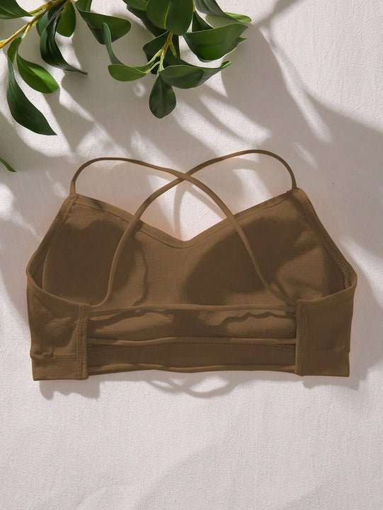 Sujetador con tira cruzada de espalda abierta