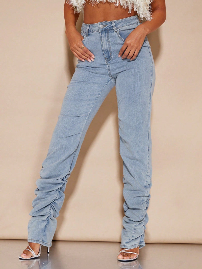 BAE Jeans de talle alto apilado