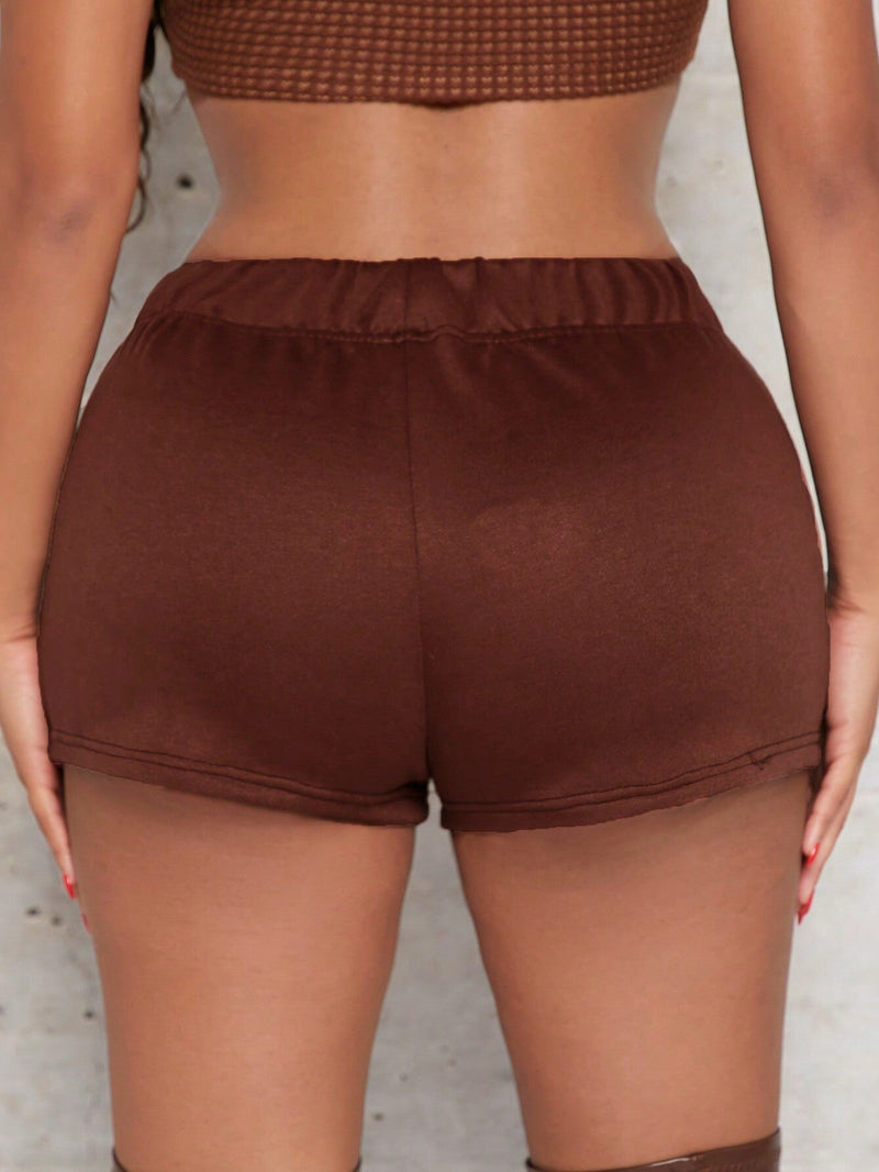 SXY Shorts unicolor fruncido