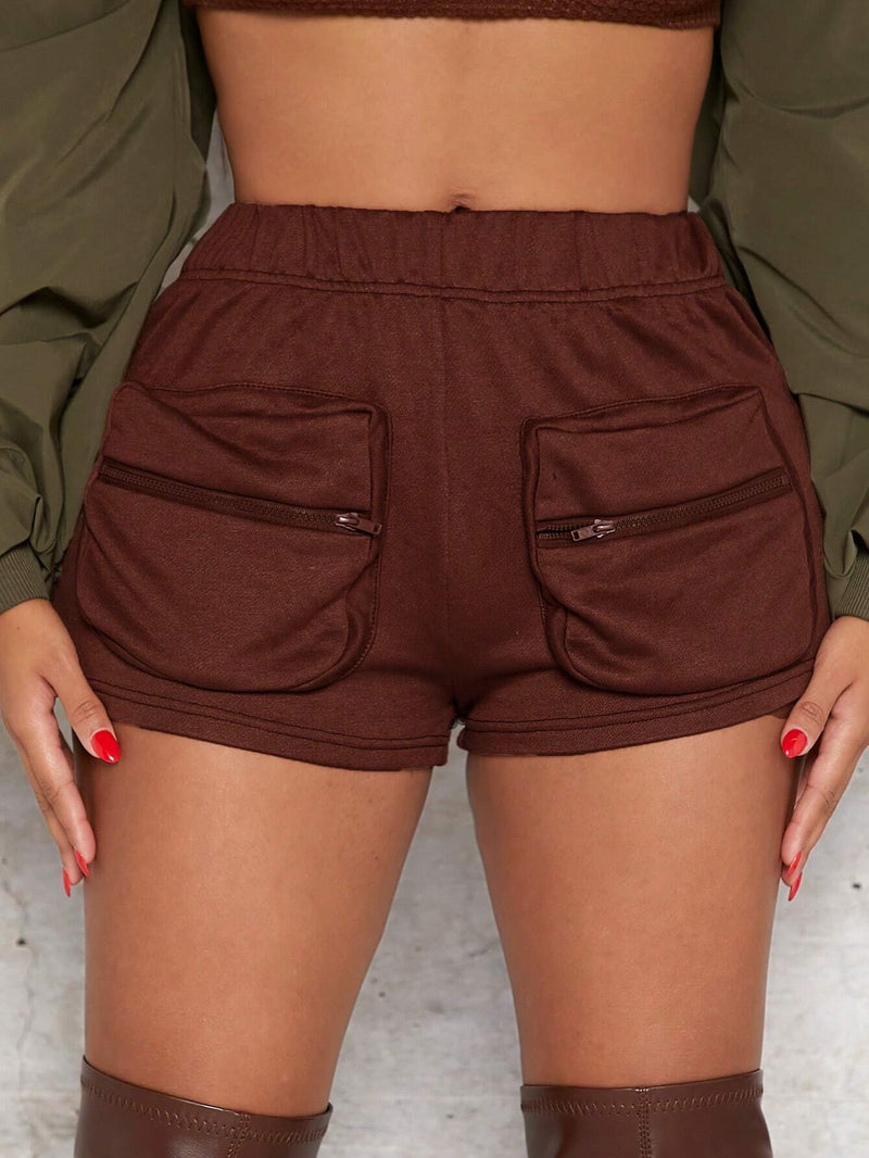 SXY Shorts unicolor fruncido