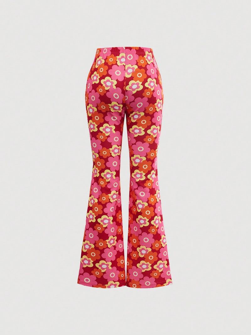 WYWH Pantalones Con Piernas Acampanadas Con Estampado Floral Completo