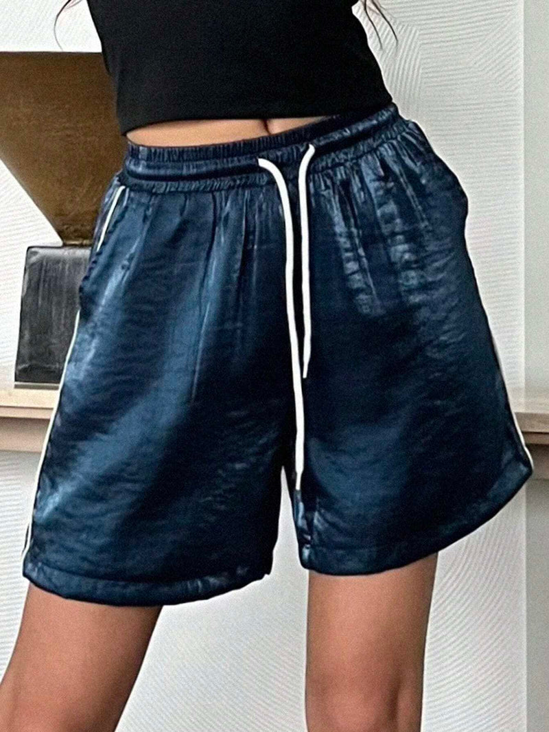 DAZY Shorts de cintura con cordon con bolsillo oblicuo