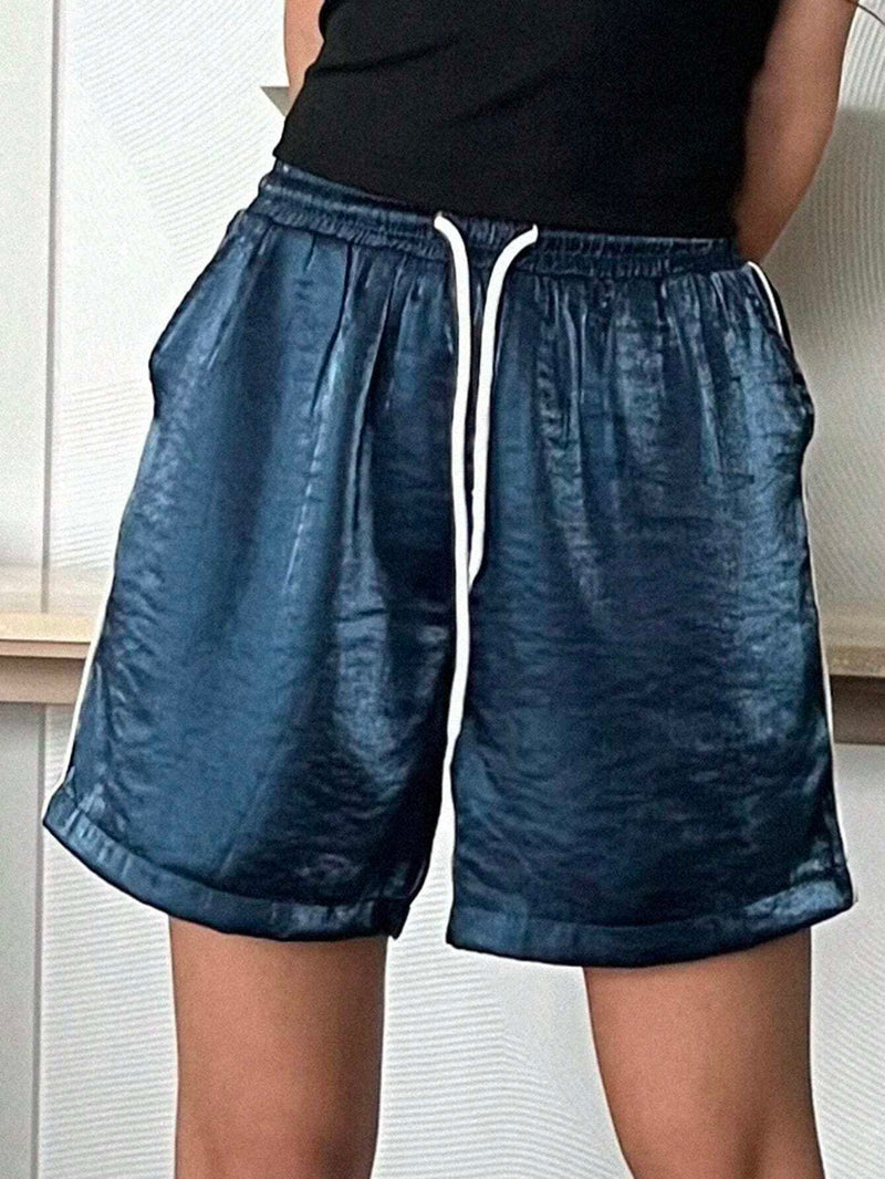 DAZY Shorts de cintura con cordon con bolsillo oblicuo