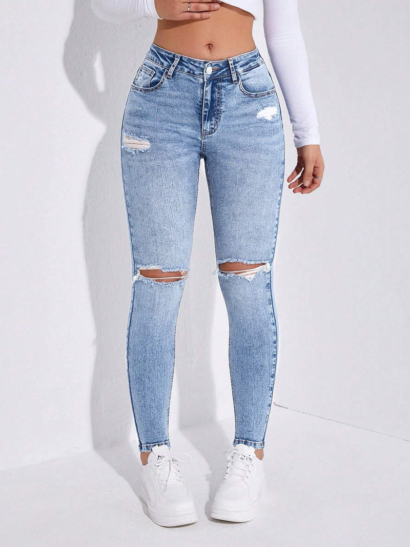 Jeans ajustados desgarro