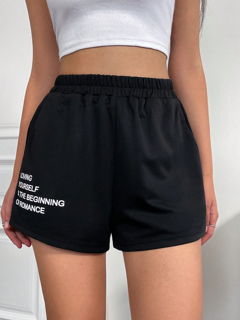 Coolane Shorts deportivos con estampado de slogan