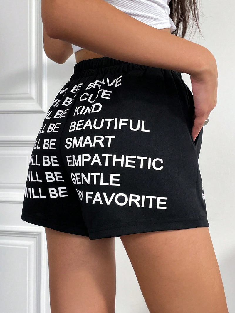 Coolane Shorts deportivos con estampado de slogan