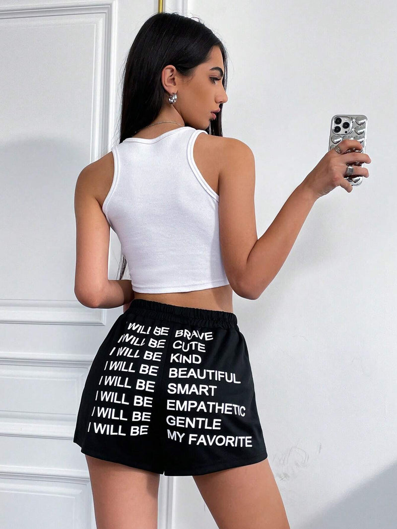 Coolane Shorts deportivos con estampado de slogan