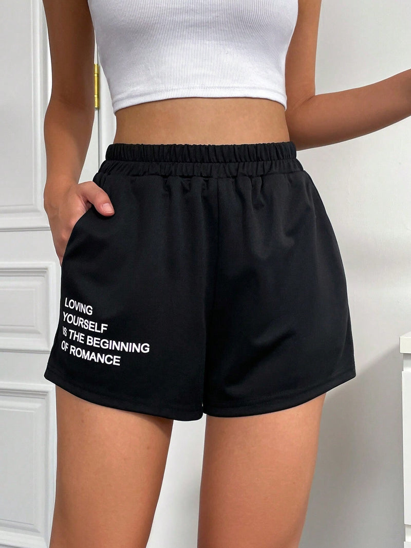 Coolane Shorts deportivos con estampado de slogan