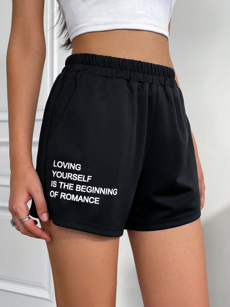 Coolane Shorts deportivos con estampado de slogan