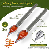Juego de 5 piezas/2 piezas de Herramientas para Bañar Dulces, Tenedor y Cucharas para Bañar Chocolate, Cucharas Decorativas para Cocina, Lápiz de Chef para Platos Decorativos
