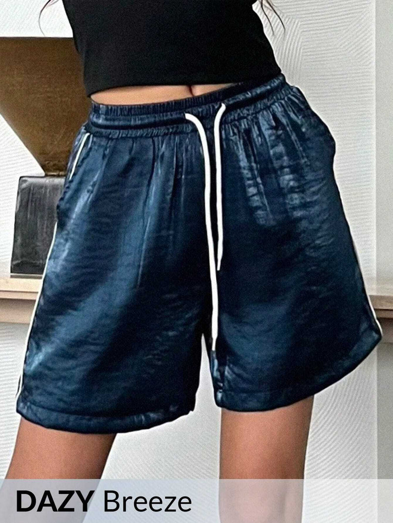 DAZY Shorts de cintura con cordon con bolsillo oblicuo