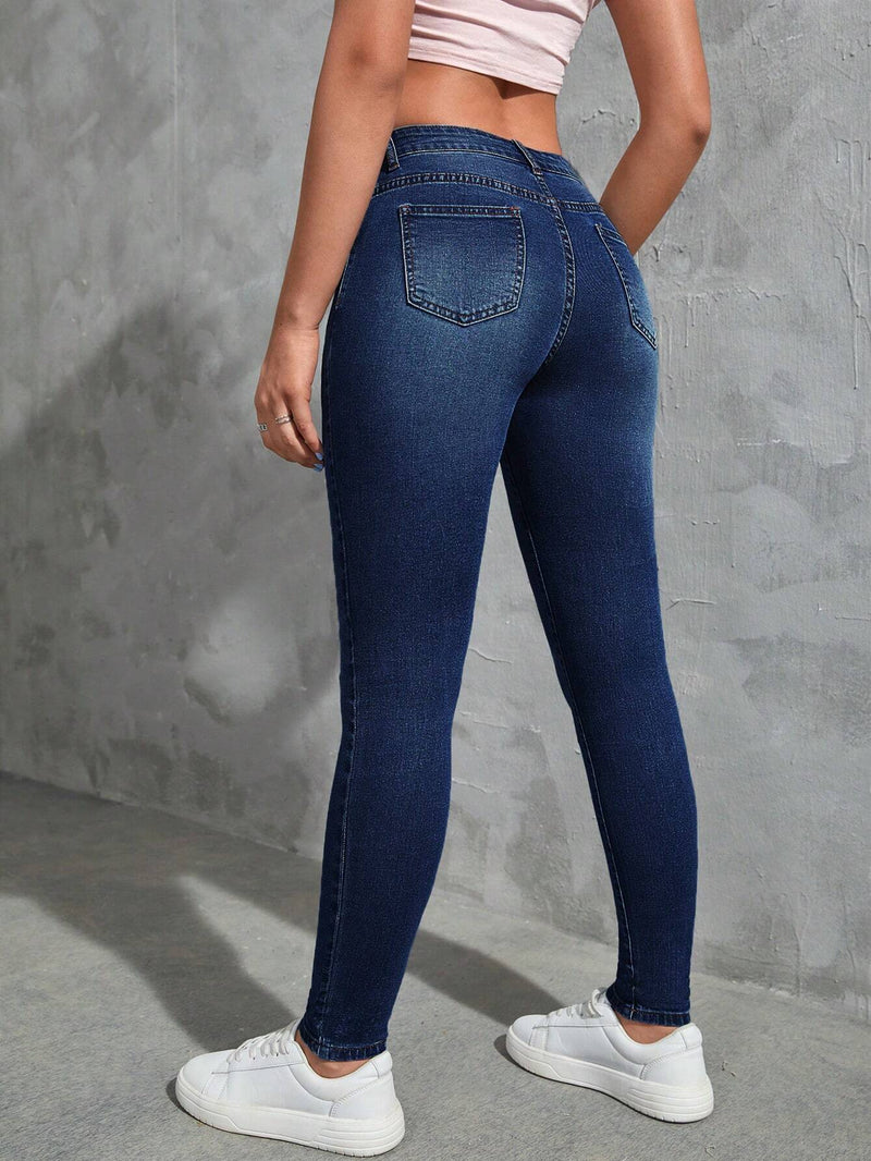 Qutie Jeans ajustados con bolsillo oblicuo