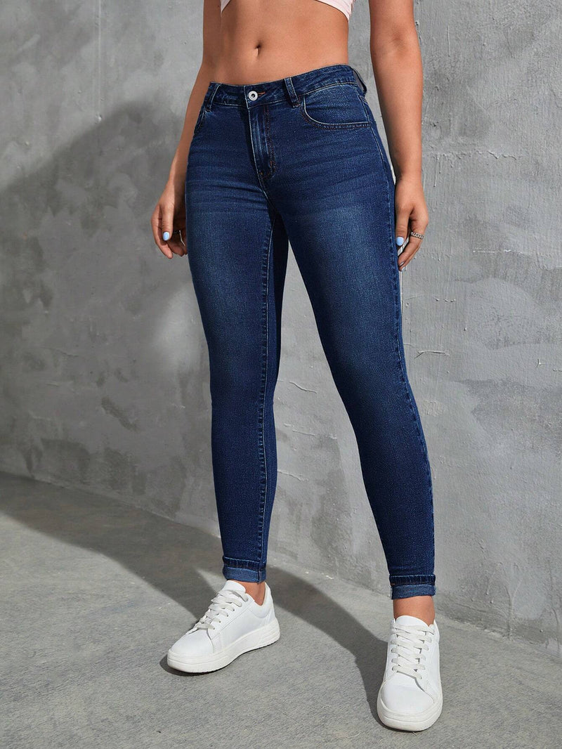 Qutie Jeans ajustados con bolsillo oblicuo