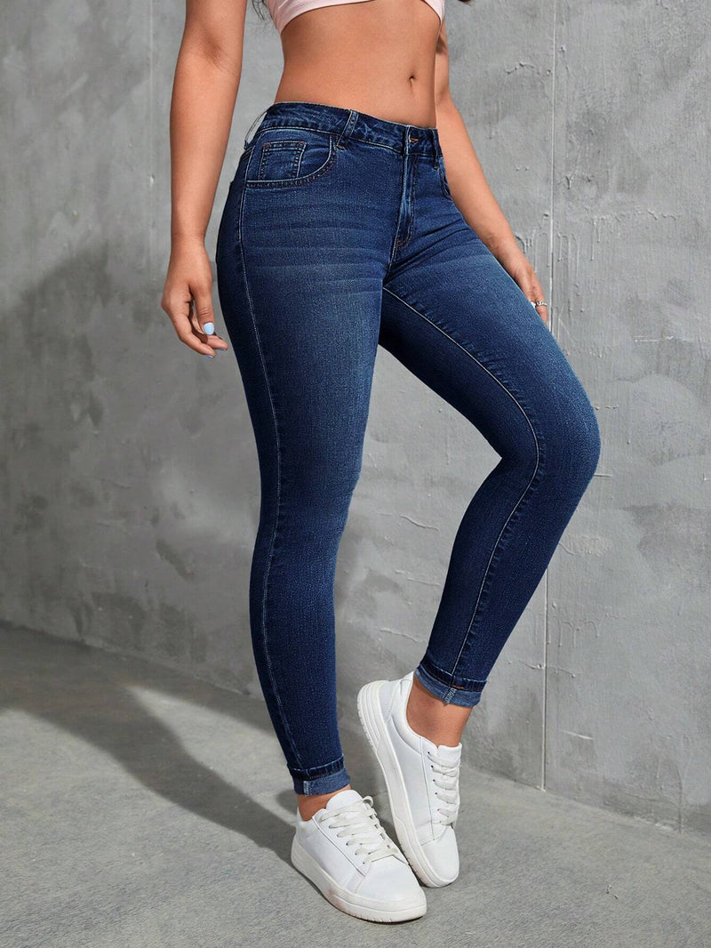 Qutie Jeans ajustados con bolsillo oblicuo