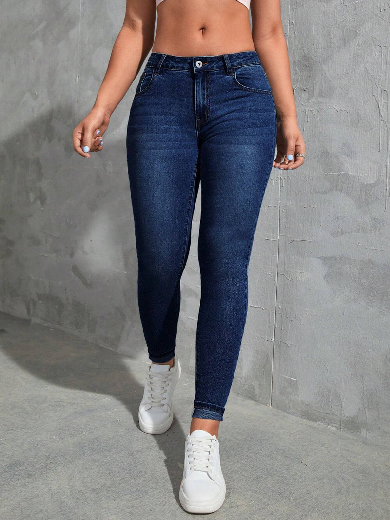 Qutie Jeans ajustados con bolsillo oblicuo