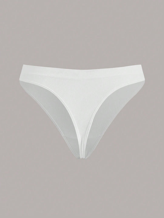 Leisure tanga solido sexy, comodo, con cintura media, sin costuras y elastico, amigable con la piel - desnudo