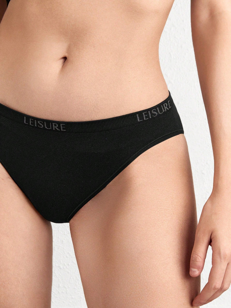 Leisure Tanga con estampado de letra tejido de canale