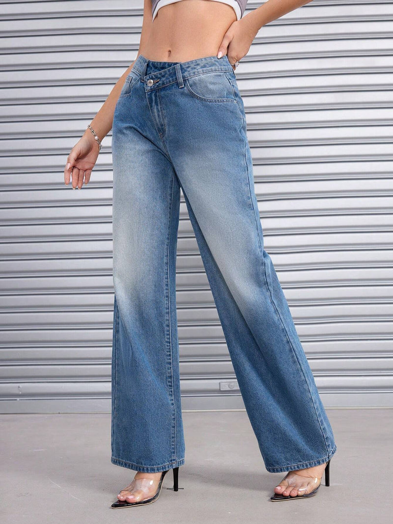 ICON Jeans anchos con cintura asimetrica