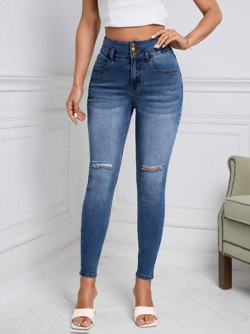 Frenchy Jeans ajustados desgarro