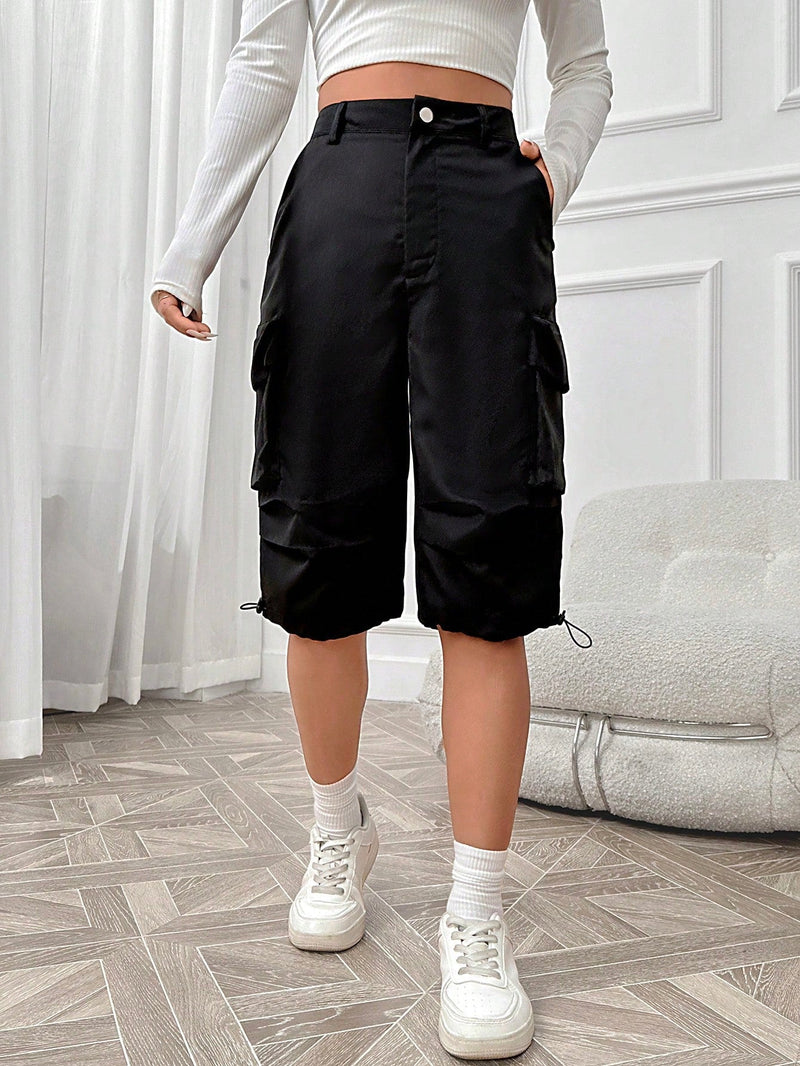 EZwear Shorts con bolsillo con solapa bajo con cordon cargo