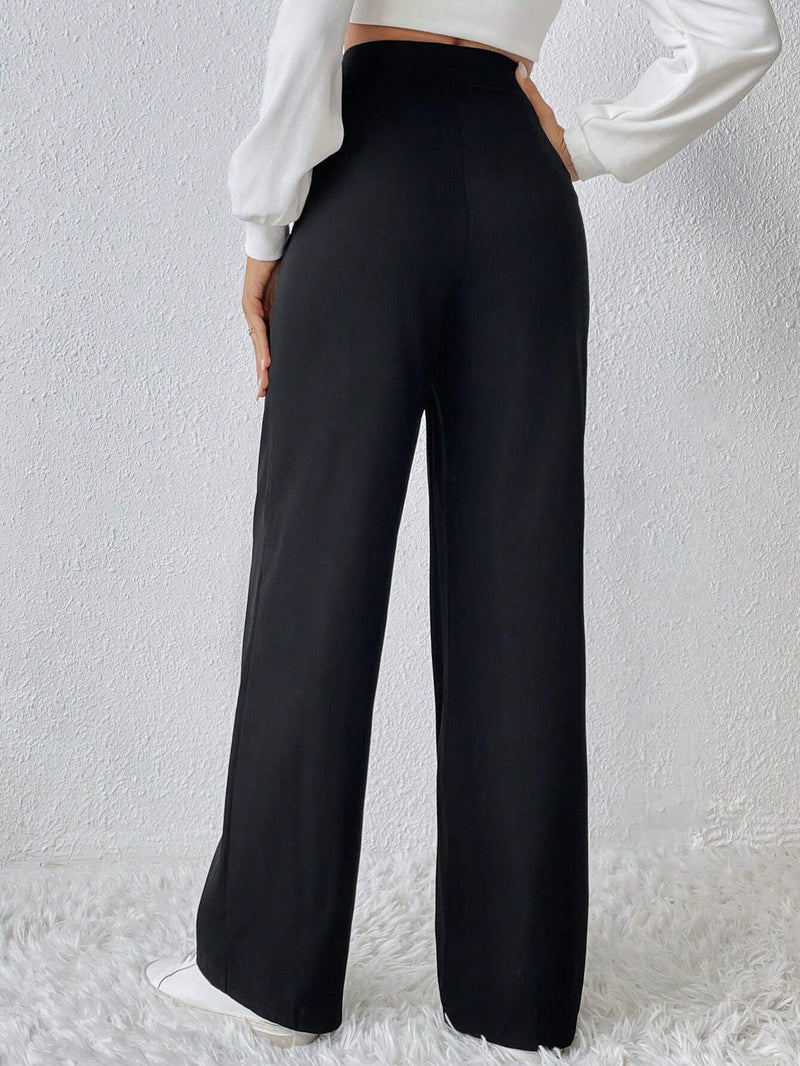 Frenchy Pantalones con detalle plisado de cintura alta