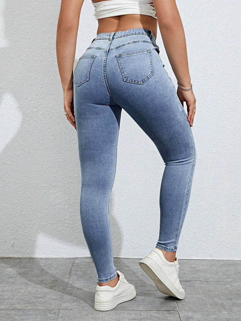 Essnce Jeans ajustados con bolsillo oblicuo