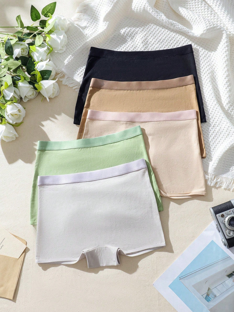 5 piezas Boyshorts unicolor simple