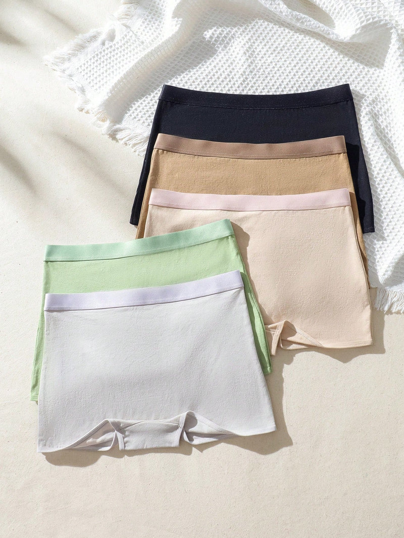 5 piezas Boyshorts unicolor simple