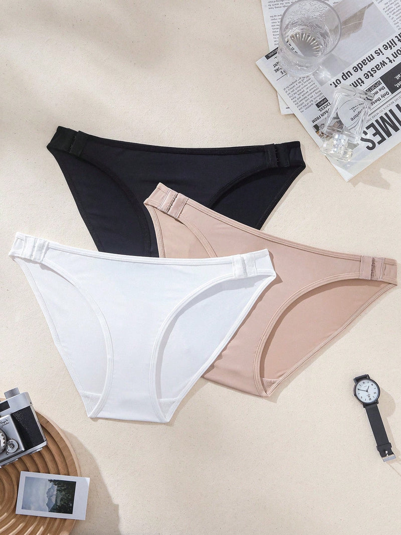 Conjunto De Tangas Triangulares Con Botones Laterales Para Mujeres