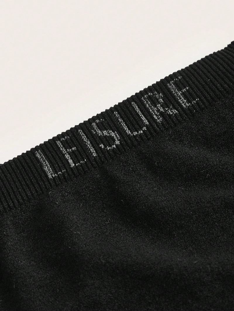 Leisure Tanga con estampado de letra tejido de canale