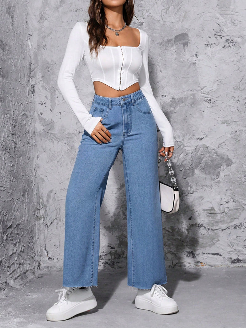 PETITE Jeans de talle alto de pierna ancha