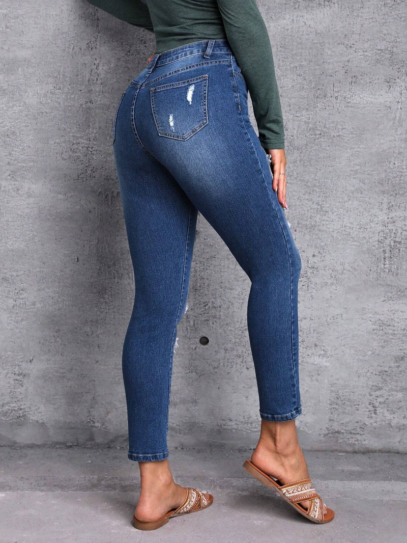 LUNE Jeans ajustados desgarro